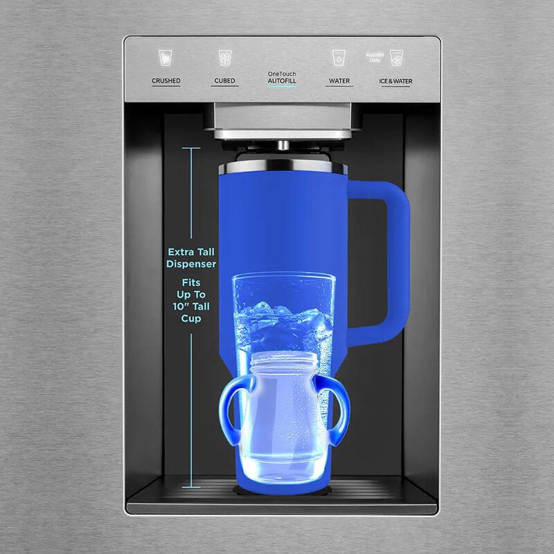 Midea 36 in. 29.3 cu. ft. Smart Garage-Ready French Door Refrigerator with One Touch Auto Fill Water Dispenser - Stainless Steel, , hires