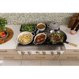 Cafe 36 in. 6-Burner Natural Gas Rangetop with Simmer Burner & Power Burner - Matte White, Matte White, hires