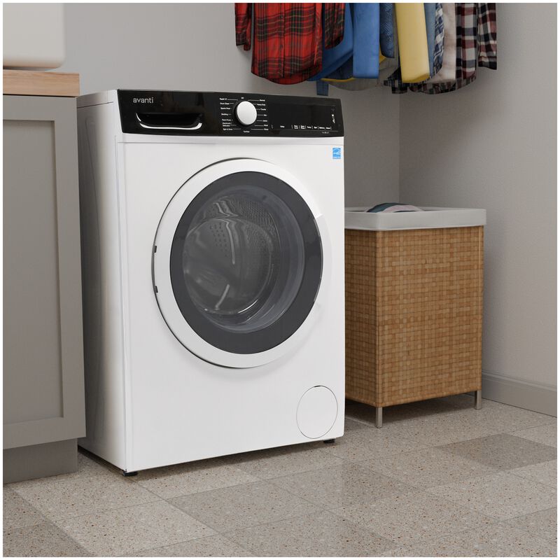 Avanti 24 in. 2.2 cu. ft. Stackable Front Load Washer with Sanitize & Steam Cycle - White, , hires