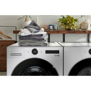 LG 27 in. 7.4 cu. ft. Smart Stackable Gas Dryer with AI Sensor Dry, Turbo Steam, Sanitize & Steam Cycle - White, White, hires