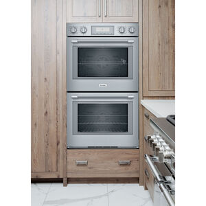 Thermador Professional Series 30 in. 9 cu. ft. Smart Top Control Electric Double Wall Oven with True European Convection - Stainless Steel, , hires