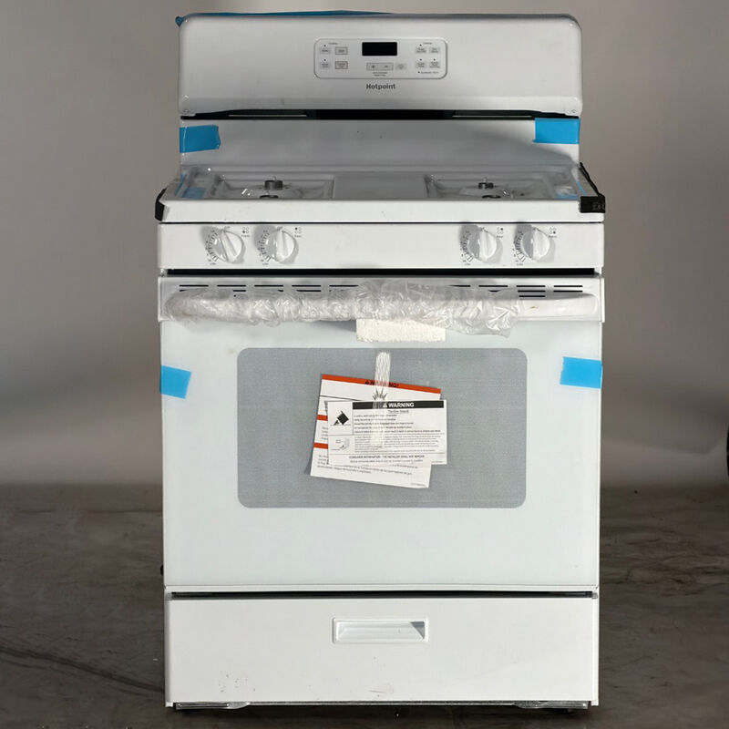Hotpoint 30 in. 4.8 cu. ft. Gas Range with 4 Sealed Burners - White (Open Box Good Condition), , hires