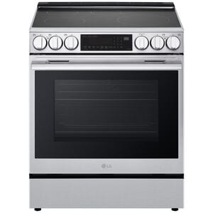 LG InstaView 30 in. 6.3 cu. ft. Smart Air-Fry True European Convection Slide-In Electric Range with 4 Induction Burners & 1 Radiant Burner - PrintProof Stainless Steel, , hires