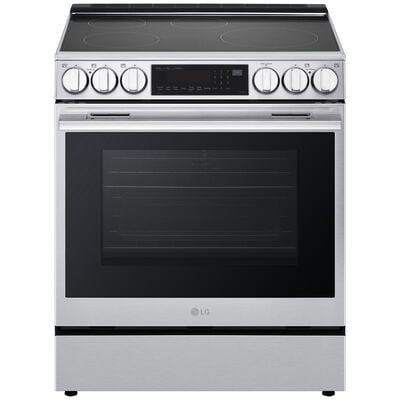 LG InstaView 30 in. 6.3 cu. ft. Smart Air-Fry True European Convection Slide-In Electric Range with 4 Induction Burners & 1 Radiant Burner - PrintProof Stainless Steel | LSIL6336XE