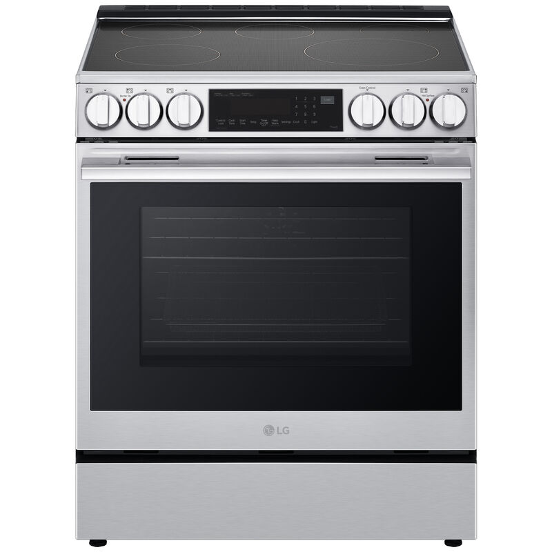 LG InstaView 30 in. 6.3 cu. ft. Smart Air-Fry True European Convection Slide-In Electric Range with 4 Induction Burners & 1 Radiant Burner - PrintProof Stainless Steel, , hires
