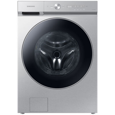 Samsung Bespoke 27 in. 5.3 cu. ft. Smart Stackable Front Load Washer with Super Speed Wash, AI OptiWash & Auto Dispense - Silver Steel | WF53BB8900AT