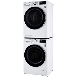 LG 24 in. 4.2 cu. ft. Smart Stackable Ventless Electric Dryer with Heat Pump, Sensor Dry & Sanitize Cycle - White, White, hires