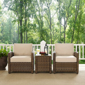 Crosley Bradenton 3-Piece Outdoor Chair and Side Table Set - Sand, , hires