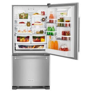 KitchenAid 30 in. 19.0 cu. ft. Bottom Freezer Refrigerator Right Hinged - Stainless Steel, , hires
