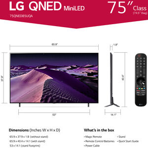 LG - 75" Class 85 Series QNED Mini-LED 4K UHD Smart webOS TV, , hires