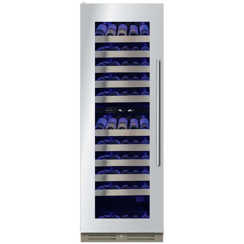 XO 24 in. Wine Cooler with Metal Racks, Dual Temperature Zones & 119 Bottle Capacity - Stainless Steel, , hires