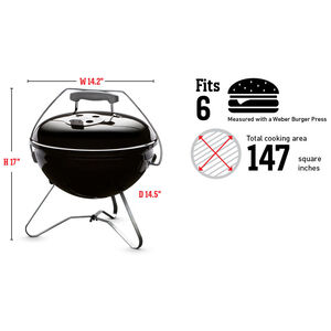 Weber Smokey Joe 14 in. Portable Grill Charcoal Grill - Black, , hires