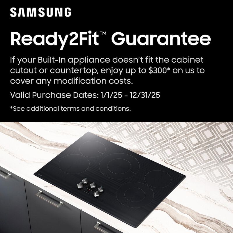 Samsung 30 in. 5-Burner Smart Electric Cooktop with Simmer Burner & Power Burner - Black, , hires