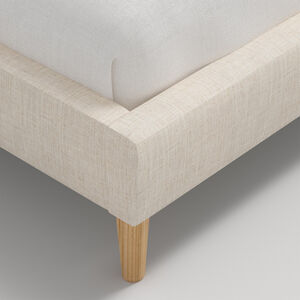 Skyline Furniture Linen Fabric Upholstered Queen Size Platform Bed - Talc, , hires