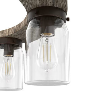 Hunter Devon Park 26.5 in. 6-Light Chandelier with Clear Glass - Onyx Bengal, , hires