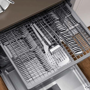 Samsung 24 in. Top Control Dishwasher with 51 dBa Sound Level, 3rd-Rack & AutoRelease - Stainless Steel, , hires