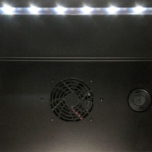 XO 24 in. Built-In/Freestanding 5.7 cu. ft. Compact Beverage Center with Adjustable Shelves & Digital Control - Black Glass, Black Glass, hires