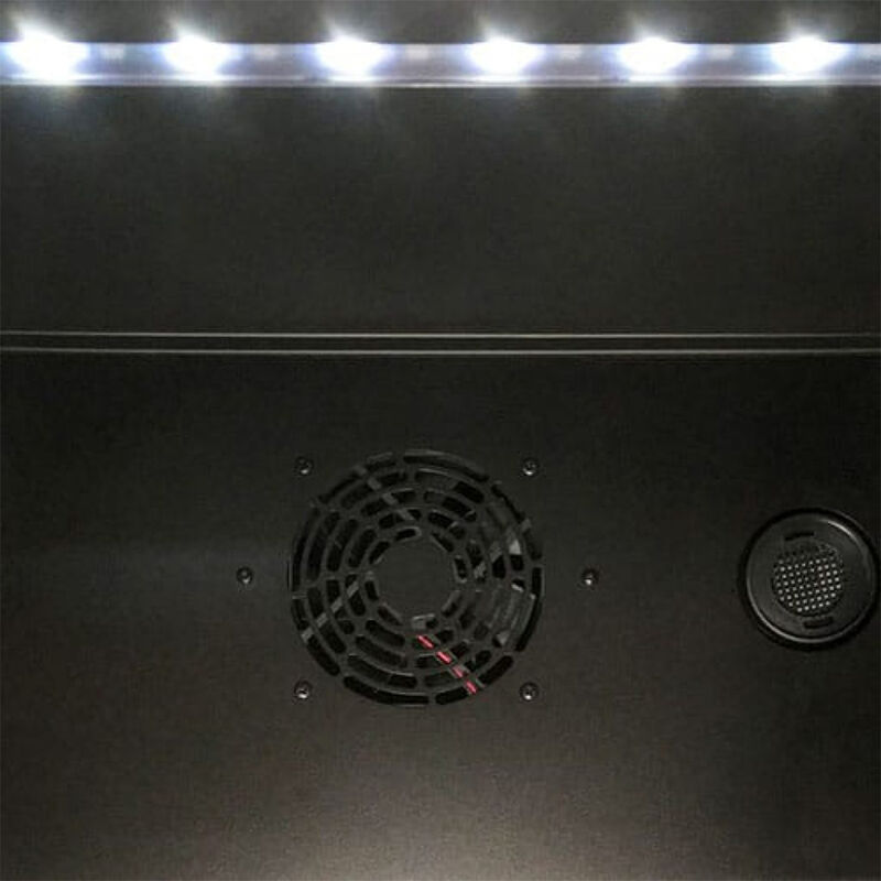 XO 24 in. Built-In/Freestanding 5.7 cu. ft. Compact Beverage Center with Adjustable Shelves & Digital Control - Black Glass, Black Glass, hires