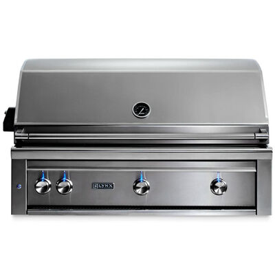 Lynx Professional 42 in. 4-Burner Built-In Natural Gas Grill with Rotisserie & Smoker Box - Stainless Steel | L42TRNG