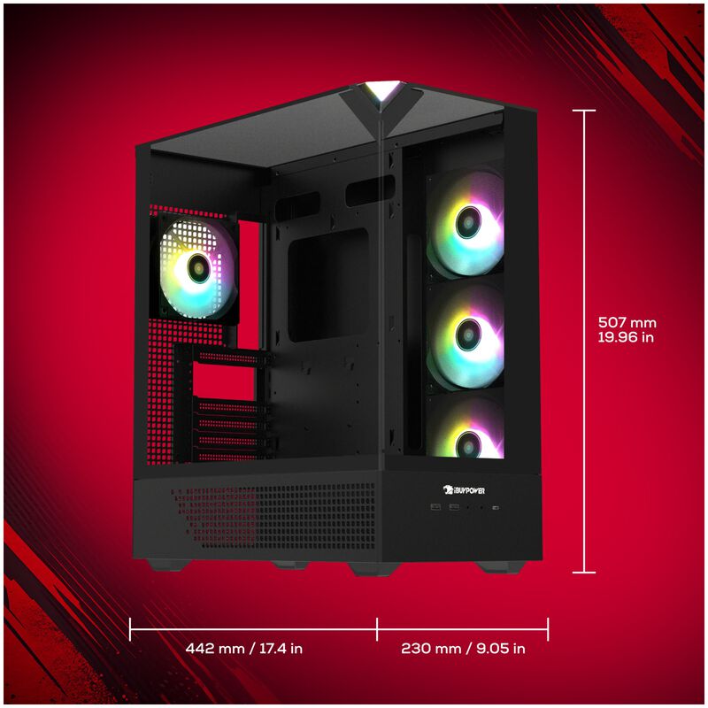 iBUYPOWER Element Gaming Desktop with AMD Ryzen 7 8700F, 4.1 GHz, 8-Core CPU, NVIDIA GeForce RTX 3050, 6GB VRAM GPU, 16 GB RAM, 1 TB SSD & Windows 11 Home - Black, , hires