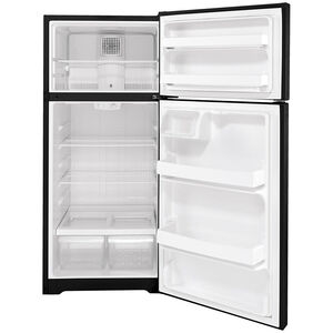 GE 28 in. 16.6 cu. ft. Top Freezer Refrigerator - Black, Black, hires
