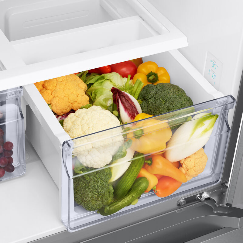 Samsung 33 in. 17.5 cu. ft. Smart Counter Depth French Door Refrigerator with Ice Maker - Fingerprint Resistant Stainless Steel, Fingerprint Resistant Stainless, hires