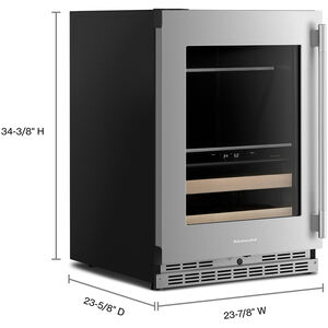 KitchenAid 24 in. Built-In/Freestanding 4.8 cu. ft. Compact Beverage Center with Adjustable Shelves & Digital Control - Stainless Steel with PrintShield Finish, , hires