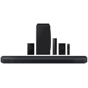 Samsung 9.1.2 Channel Sound Bar with Bluetooth, Built-In Alexa, Rear Speaker & Wireless Subwoofer - Titan Black, , hires