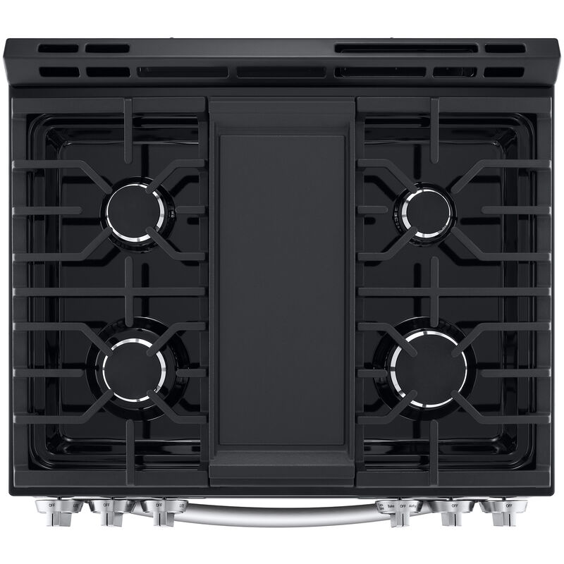 LG 30 in. 5.8 cu. ft. Smart Air Fry Standard Convection Slide-In Gas Range with 5 Sealed Burners & Griddle - PrintProof Stainless Steel, PrintProof Stainless Steel, hires