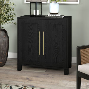 Hudson & Canal Chabot 28" Wide Rectangular Accent Cabinet - Black Grain, , hires