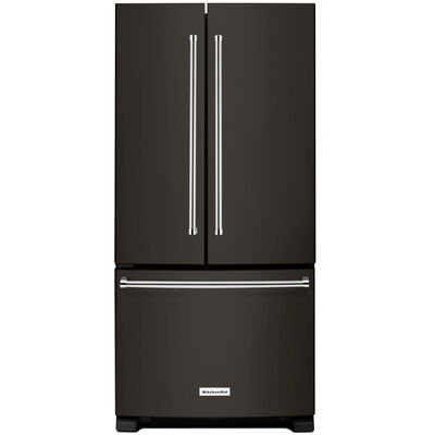 KitchenAid 33 in. 22.1 cu. ft. French Door Refrigerator with Internal Filtered Water Dispenser - Black Stainless | KRFF302EBS