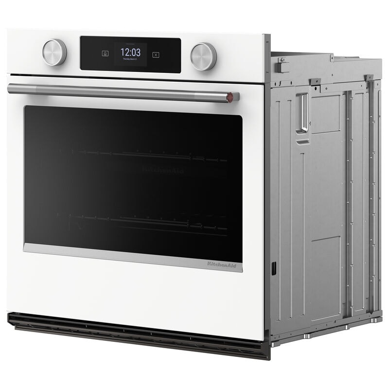 KitchenAid 30 in. 5.0 cu. ft. Smart Steam Electric Single Wall Oven with True European Convection - White, , hires
