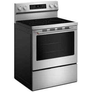 KitchenAid 30 in. 5.3 cu. ft. Smart Air-Fry True European Convection Electric Range with Radiant Burners - Stainless Steel with PrintShield Finish, , hires