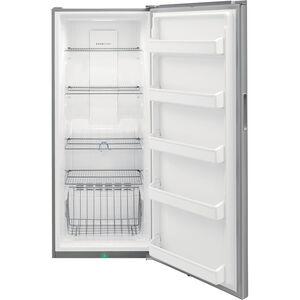 Frigidaire 28 in. 15.5 cu. ft. Garage-Ready Upright Freezer with Adjustable Shelves - Brushed Steel, , hires