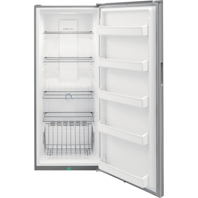 Frigidaire 28 in. 15.5 cu. ft. Garage-Ready Upright Freezer with Adjustable Shelves - Brushed Steel, , hires
