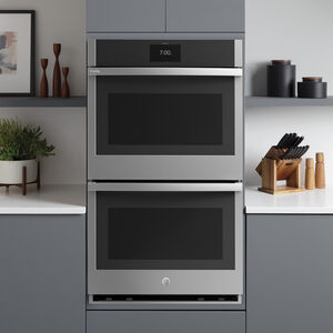 GE Profile 30 in. 10 cu. ft. Smart Top Control Electric Double Wall Oven with True European Convection - Stainless Steel, Stainless Steel, hires