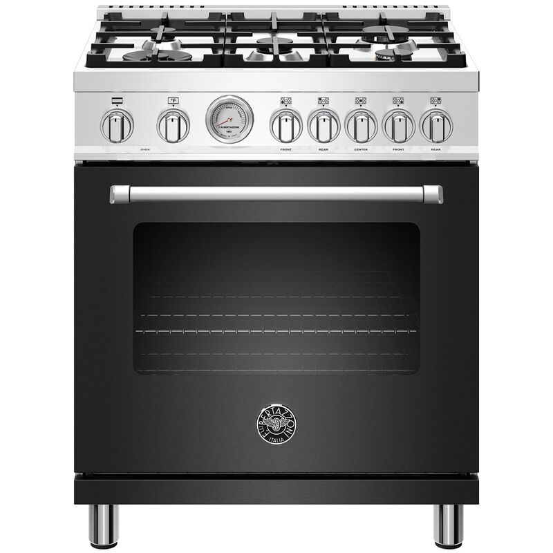 Bertazzoni Master Series 30" Freestanding Dual Fuel Range with 5 Sealed Burners & 4.7 Cu. Ft
