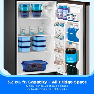 Midea 19 in. 3.3 cu. ft. Mini Fridge - Stainless Steel Look, , hires