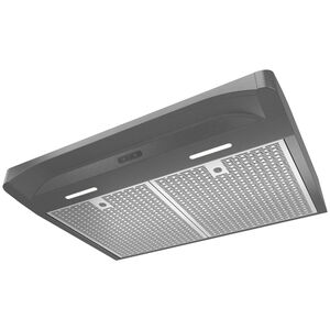 Broan 36 in. Standard Style Range Hood with 3 Speed Settings, 375 CFM, Convertible Venting & 2 LED Lights - Black Stainless Steel, , hires