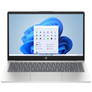 HP 14 in. Notebook with AMD Ryzen 5 7520U, 2.8 GHz CPU, AMD Radeon GPU, 8 GB RAM, 256 GB SSD, up to 12 Hrs. of Battery Life & Windows 11 Home in S Mode - Natural Silver