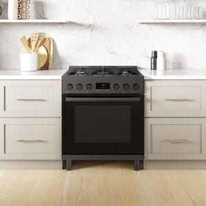 Bosch 800 Series 30 in. 3.9 cu. ft. True European Convection Dual Fuel Range with 5 Sealed Burners - Black Stainless, , hires
