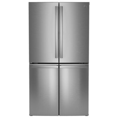 GE Profile 36 in. 28.3 cu. ft. Smart 4-Door French Door Refrigerator with Internal Water AutoFill Pitcher - Fingerprint Resistant Stainless | PAE28BYTFS