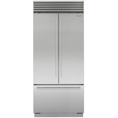 Sub-Zero Classic Series 36 in. Built-In 20.5 cu. ft. Smart French Door Refrigerator with Internal Water Dispenser - Stainless Steel | CL365UFDIDSP