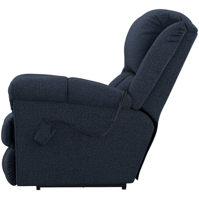 Catnapper Blarney Power Wall Hugger Recliner with Heat & Massage - Navy, Navy, hires
