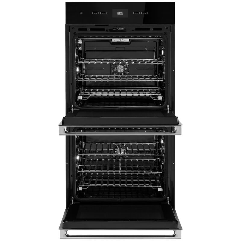 JennAir Noir 27 in. 8.6 cu. ft. Front Control Electric Double Wall Oven with Standard Convection - Floating Glass Black, , hires