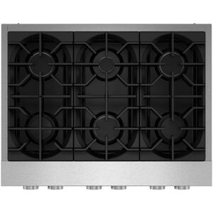 KitchenAid Commercial-Style 36 in. 6-Burner Natural Gas Rangetop with Simmer Burner & Power Burner - Stainless Steel, , hires
