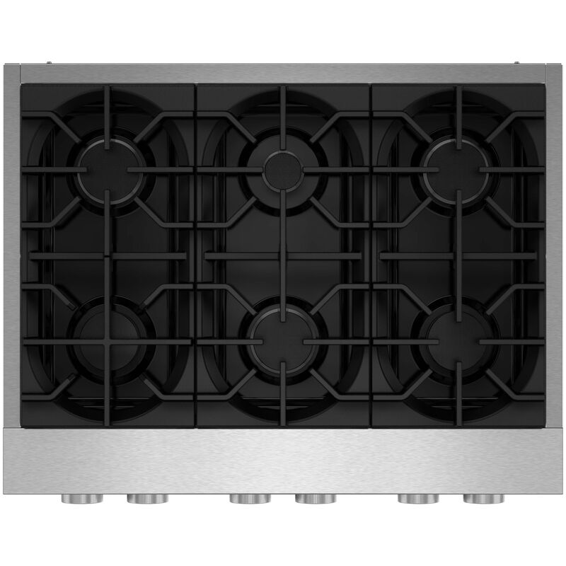 KitchenAid Commercial-Style 36 in. 6-Burner Natural Gas Rangetop with Simmer Burner & Power Burner - Stainless Steel, , hires