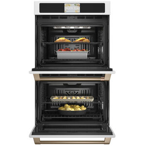 Cafe Professional Series 30 in. 10 cu. ft. Smart Top Control Electric Double Wall Oven with True European Convection - Matte White, Matte White, hires