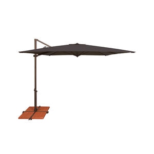 SimplyShade Skye 8.6' Square Cantilever Umbrella in Solefin Fabric - Black, Black, hires