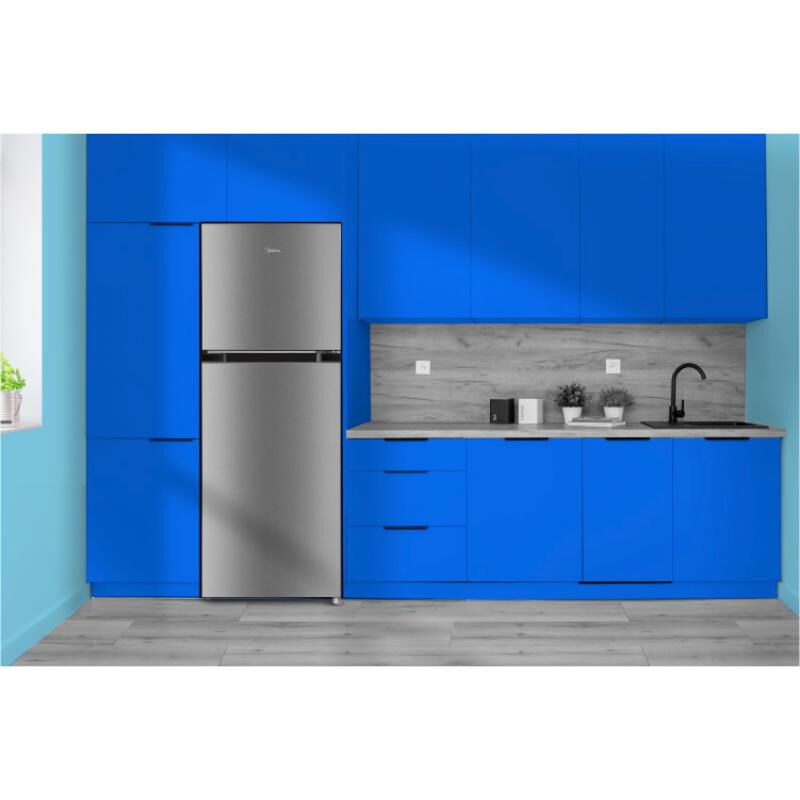 Midea 22 in. 10.1 cu. ft. Counter Depth Garage-Ready Top Freezer Refrigerator - Stainless Steel, , hires